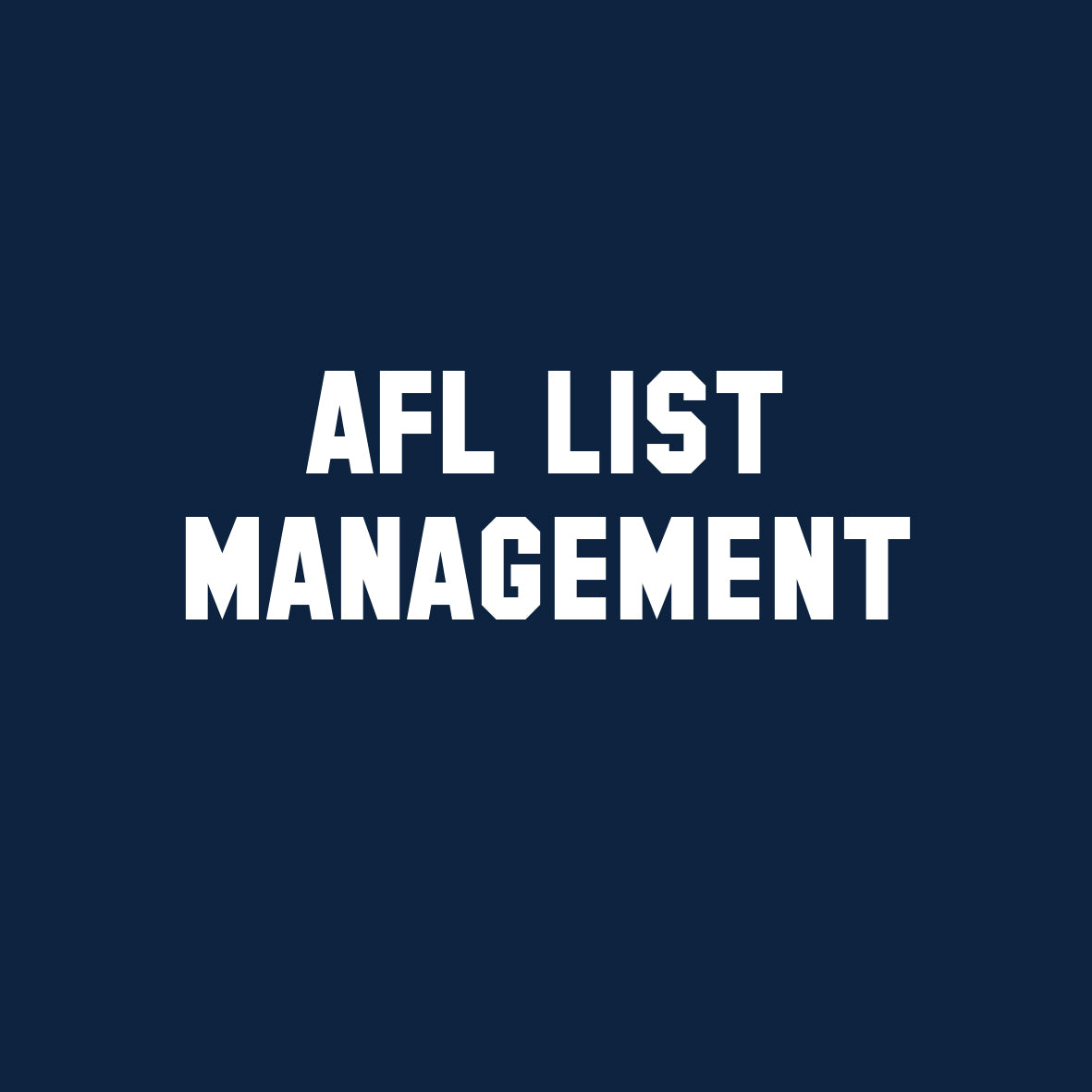 Professional Certificate in AFL List  Management