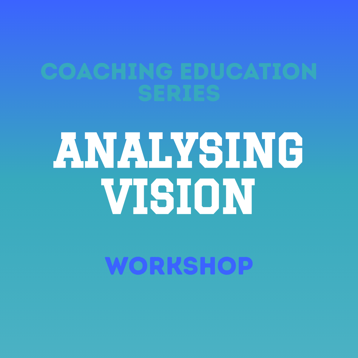 Analysing Vision Workshop [27 MAY]
